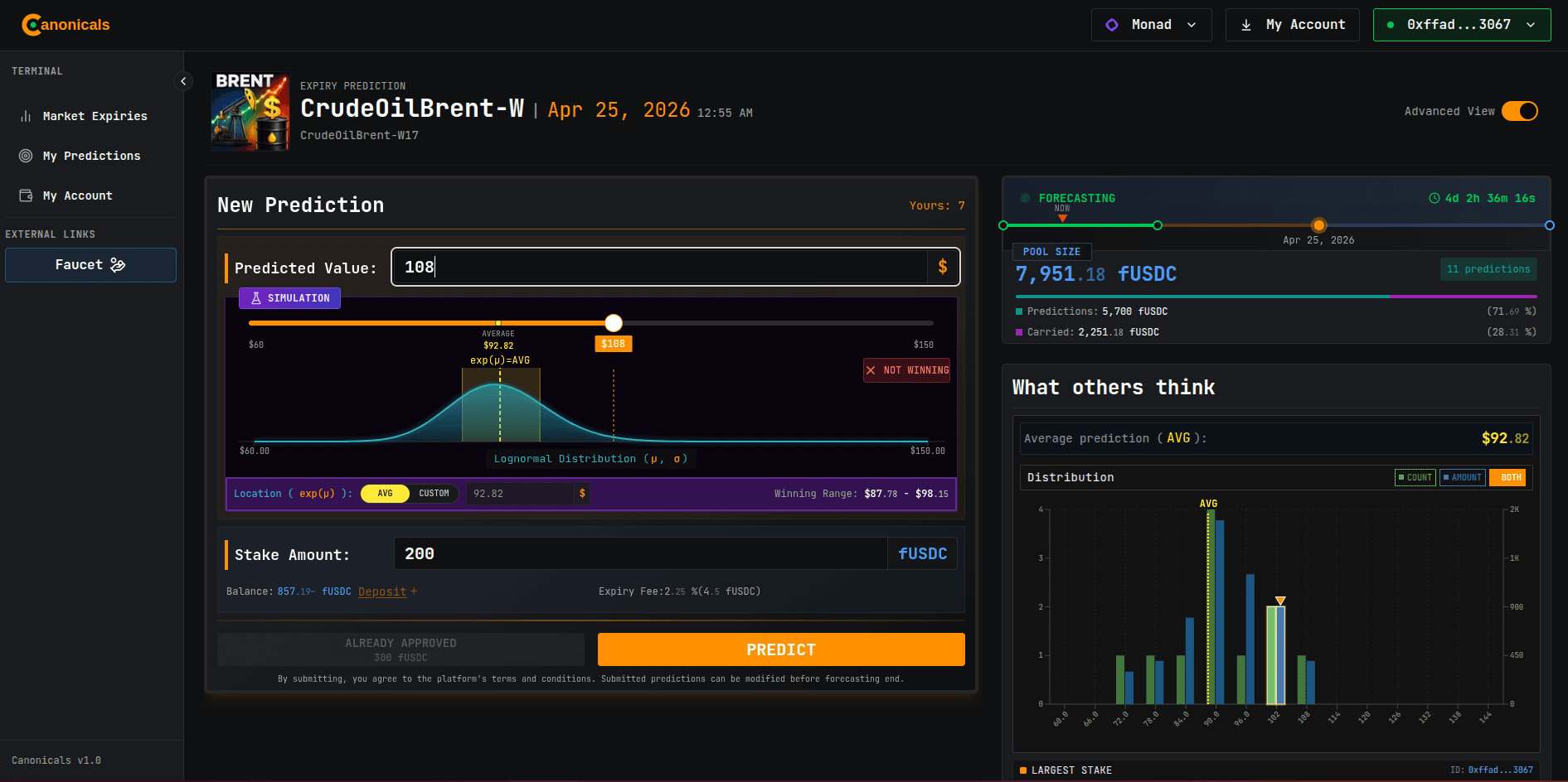 Predict advanced mode